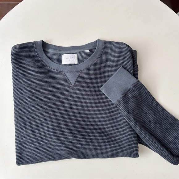Billy Reid Mini Waffle Crewneck Sweater Men’s Size XL Blue - Picture 1 of 7